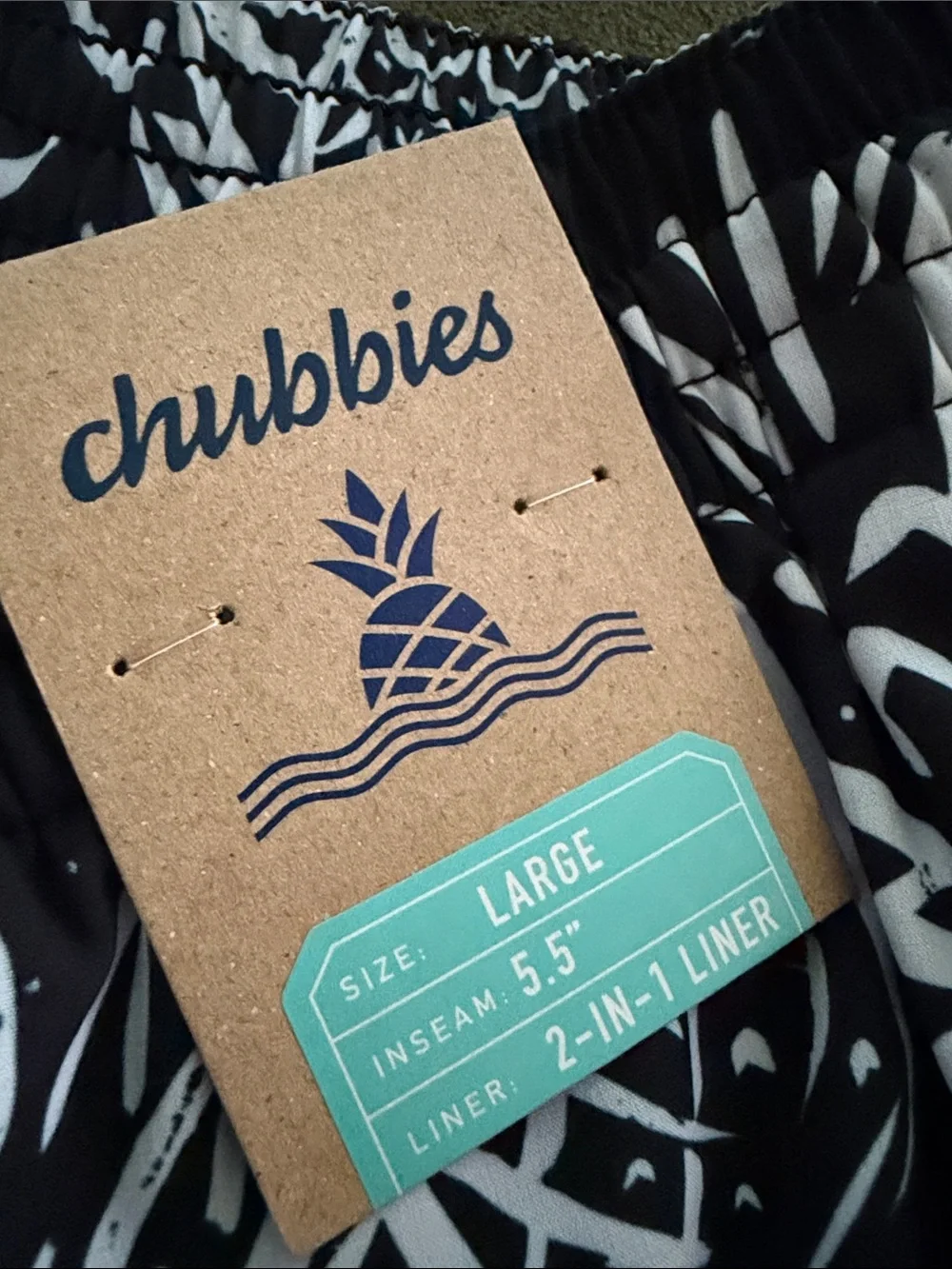 Chubbies Midnight Thigh-napples Size Large 5.5” Brief Liner - NWT